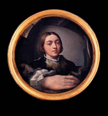 Self-portrait in a convex mirror