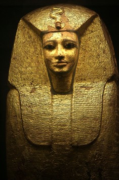 Gilded Ancient Egyptian sarcophagus